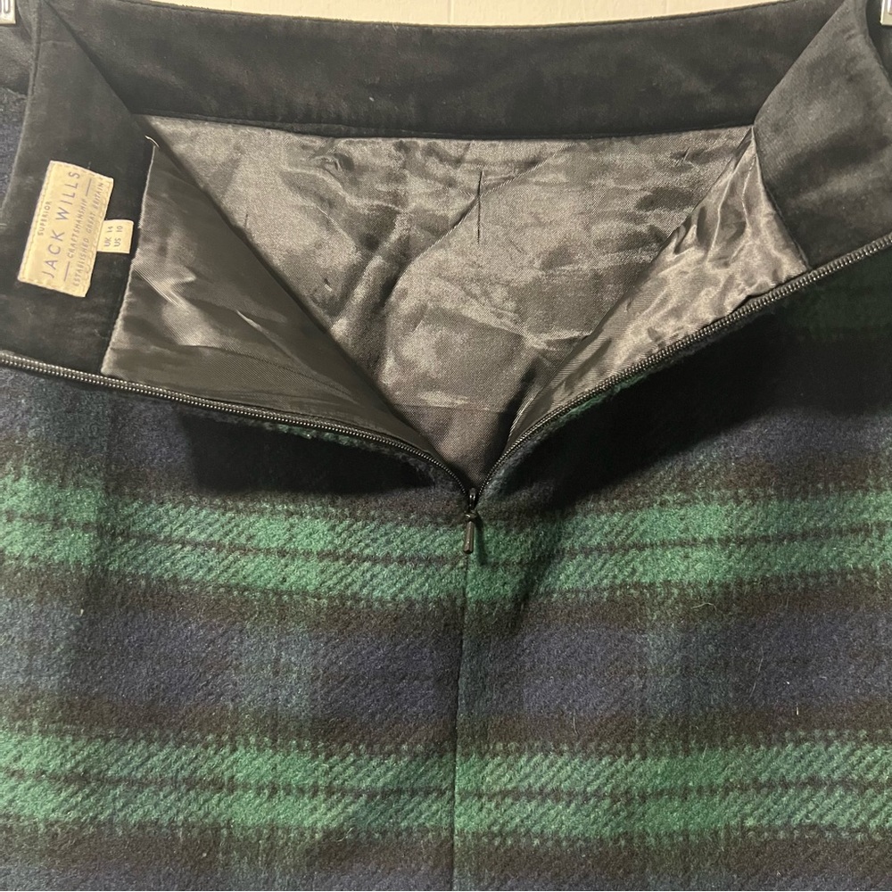 Jack Wills Plaid Wool Blend Academia Preppy Tartan A-line Mini Skirt 10 - Picture 11 of 12